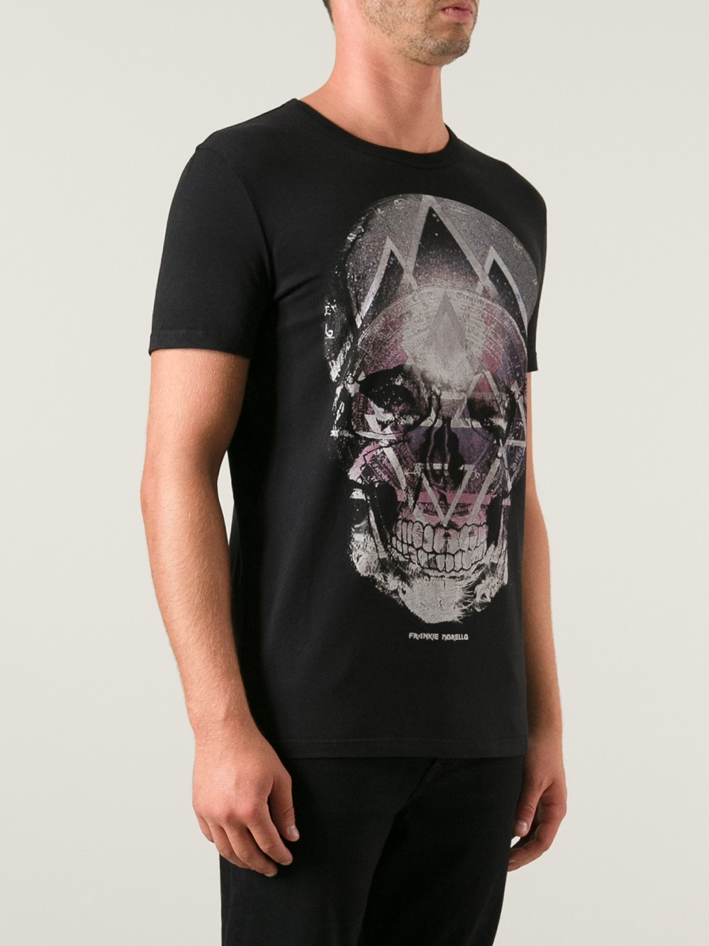 Lyst - Frankie Morello Printed Tshirt in Black for Men