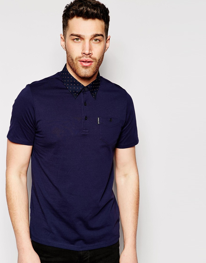 Lyst - Ben Sherman Polo With Contrast Collar in Blue for Men
