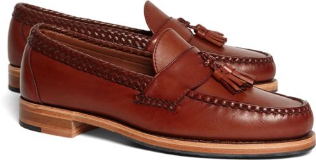 Brooks Brothers Braid Strap Tassel Penny Loafers in Brown for Men ...