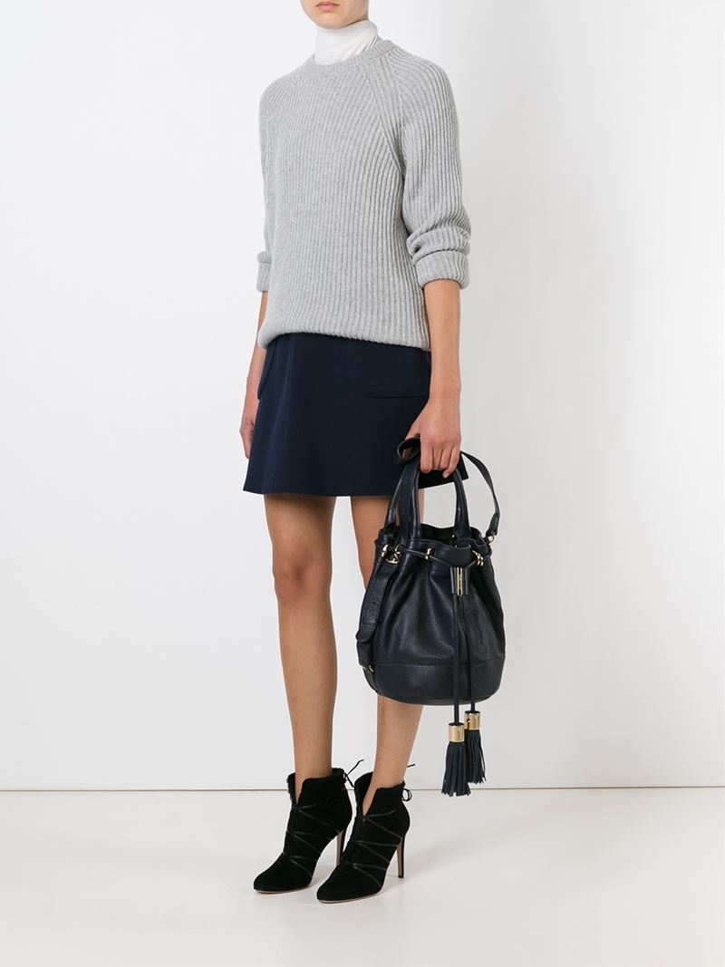 Lyst See By Chloé Vicki Leather Bucket Bag In Blue Gallery Previously Sold At Farfetch Women S Bucket Bags See By Chloe