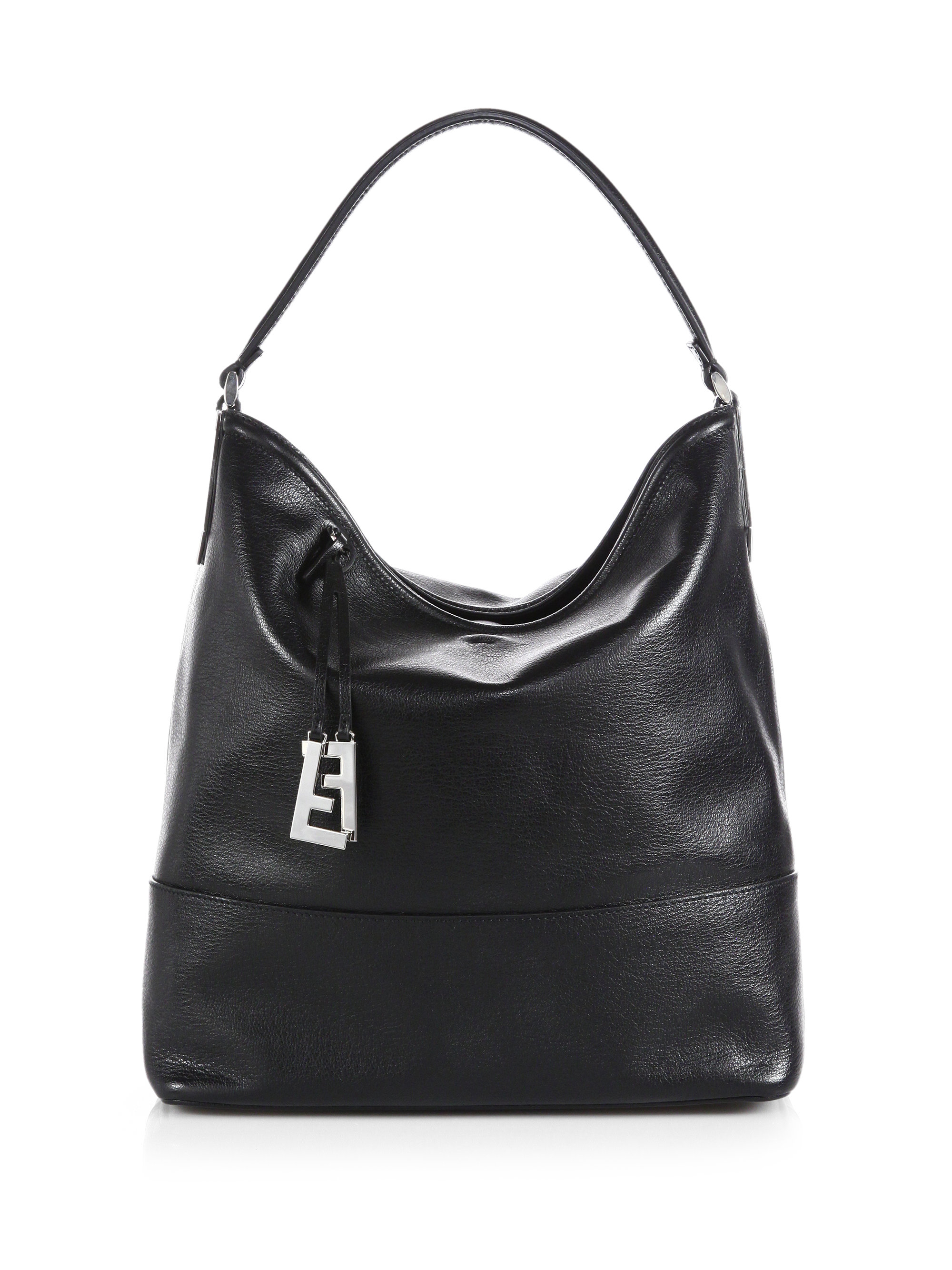 Fendi Large Bucket Bag with Ff Charm in Black | Lyst
