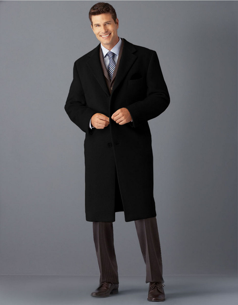 Lauren By Ralph Lauren Longsleeved Wool Cashmere Coat in Black for Men ...