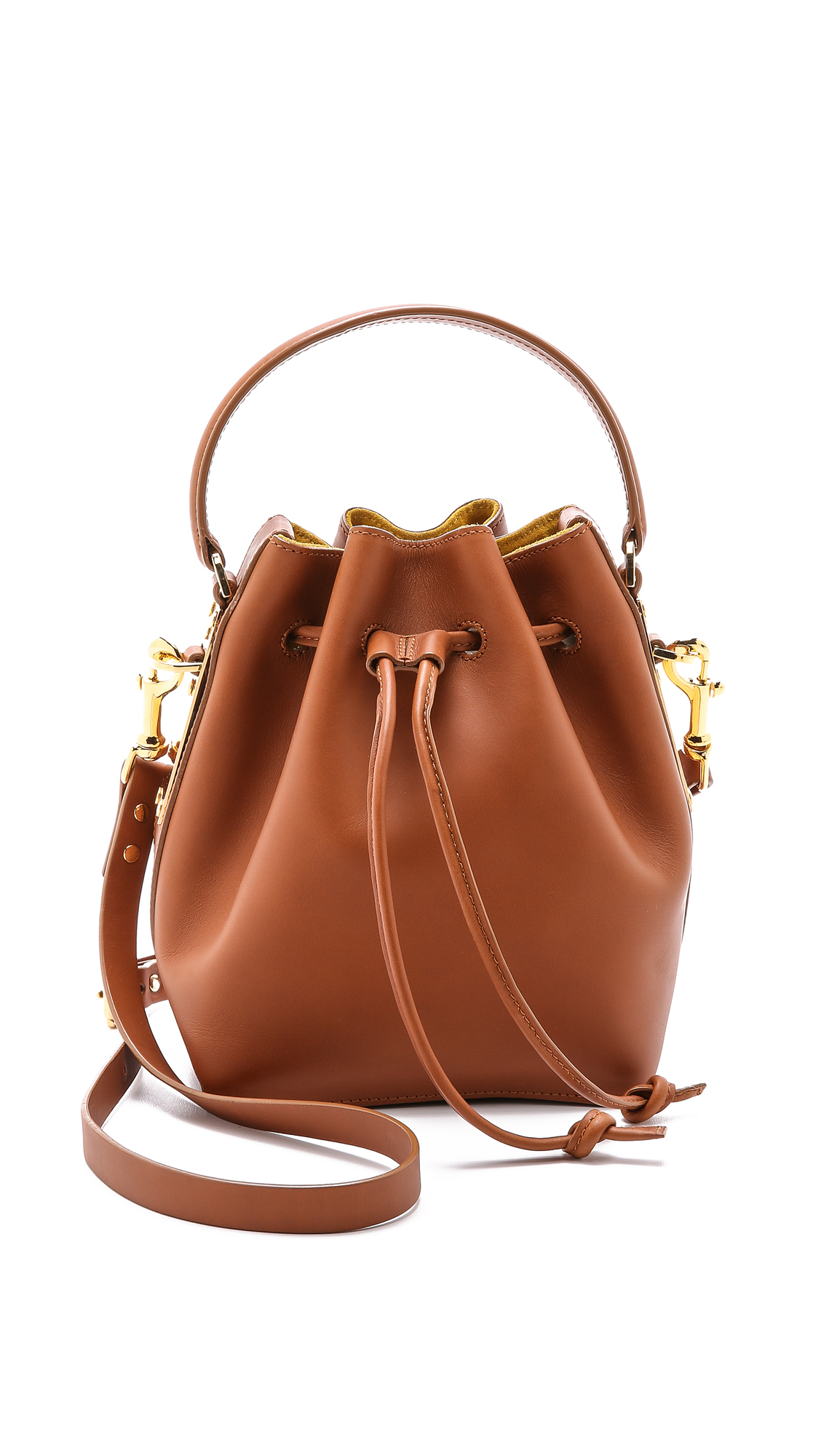 Lyst - Sophie Hulme Small Drawstring Bucket Bag in Brown