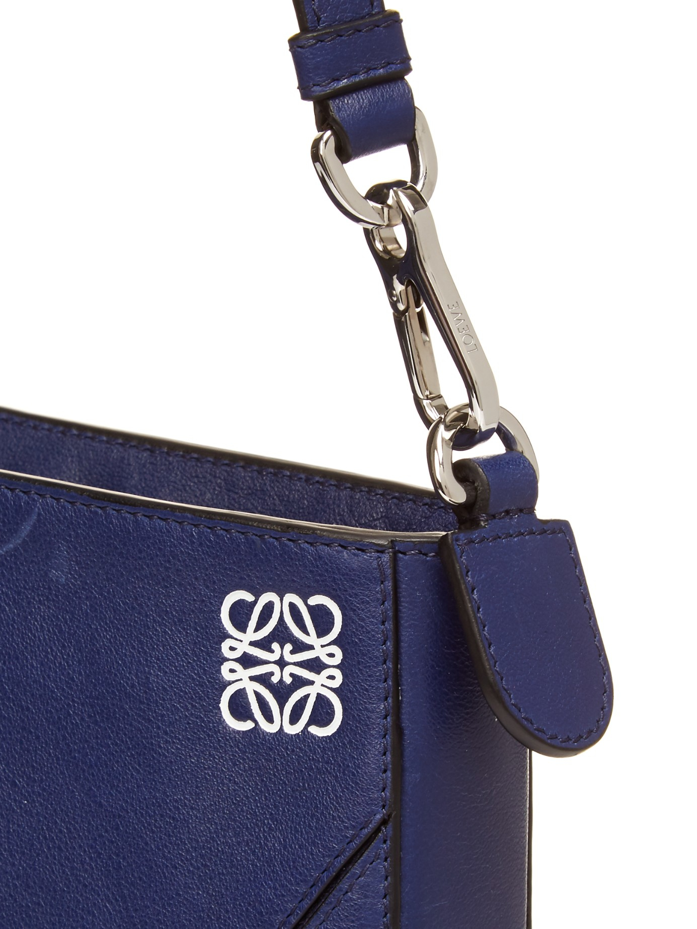 Lyst Loewe Puzzle Leather Clutch in Blue