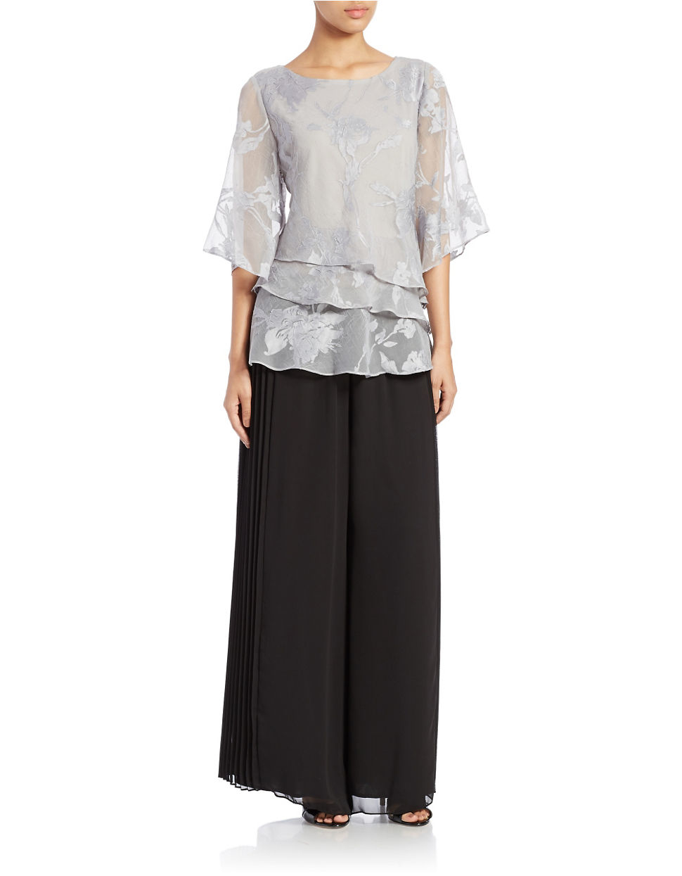 Alex evenings Plus Chiffon Palazzo Pants in Black | Lyst