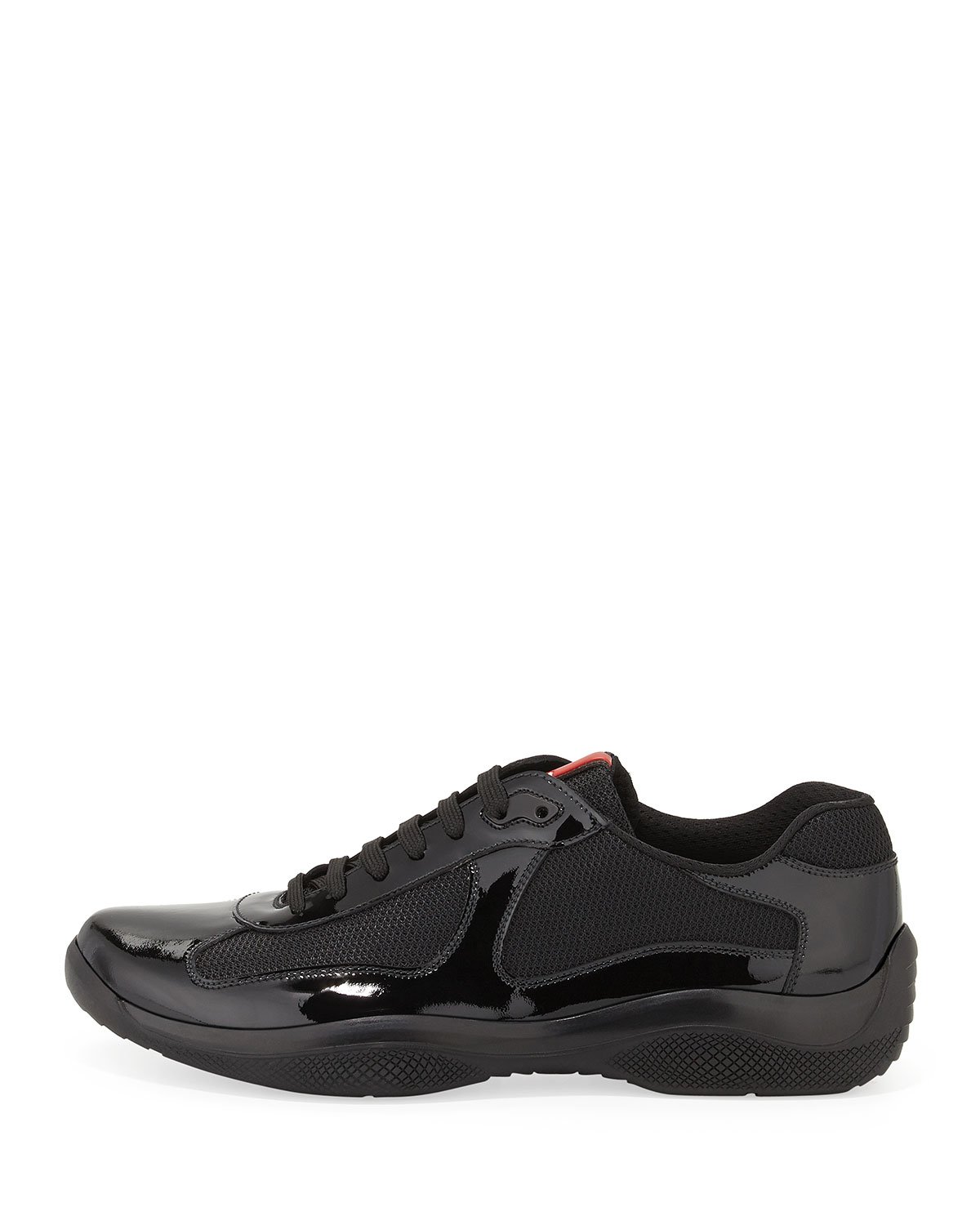 Prada Punta Ala Patent-leather Sneaker in Black for Men | Lyst