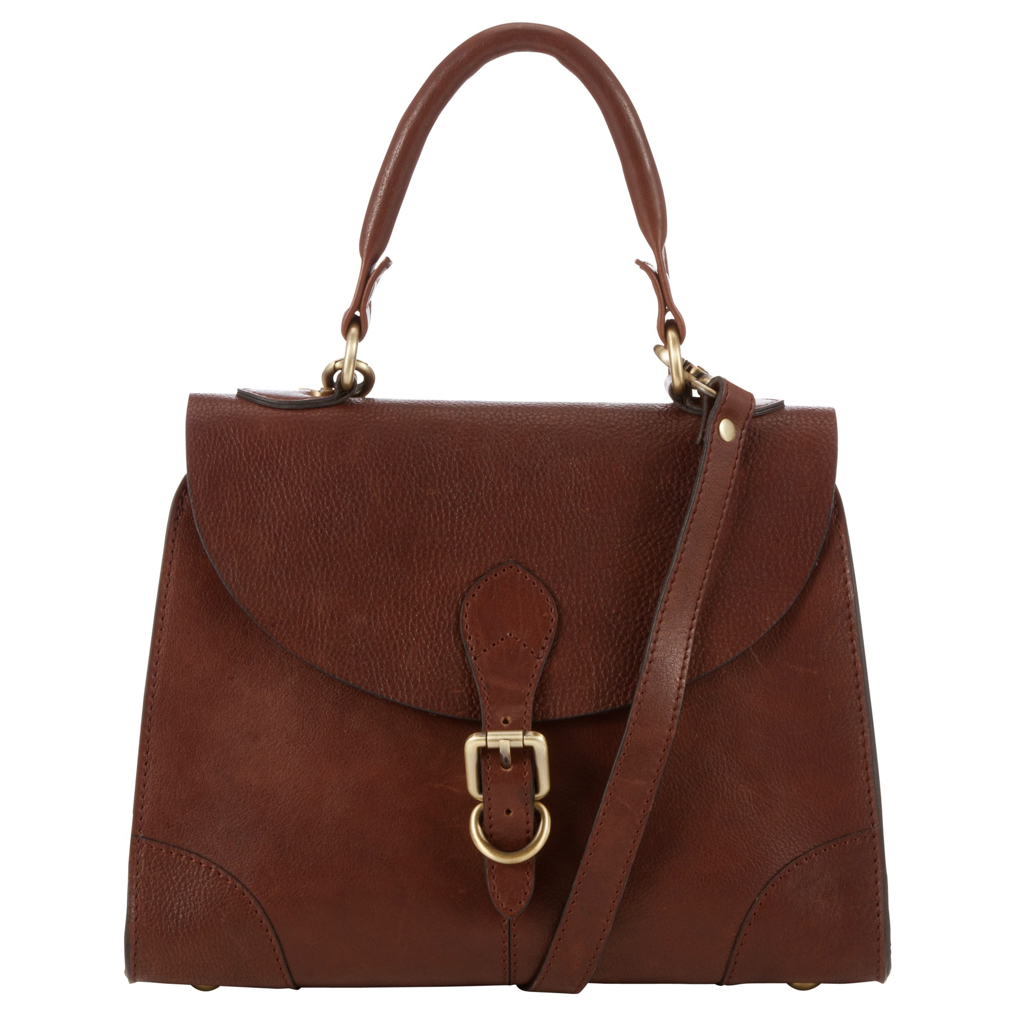 John Lewis Small Leather Top Handle Bag In Brown Lyst Gallery