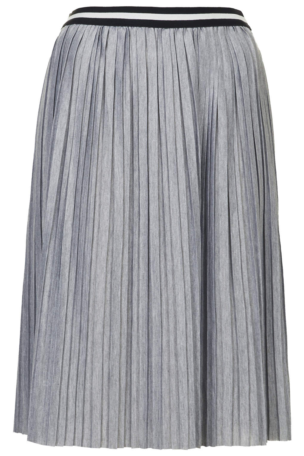 Lyst - Topshop Jersey Pleated Sporty Midi Skirt Grey Marl in Gray