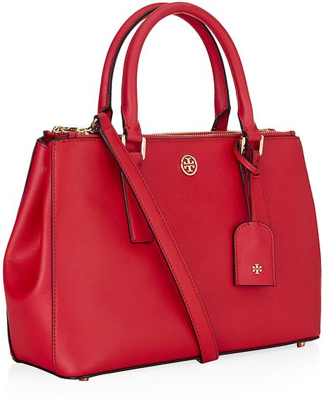 Tory Burch Robinson Mini Double Zip Tote in Red | Lyst