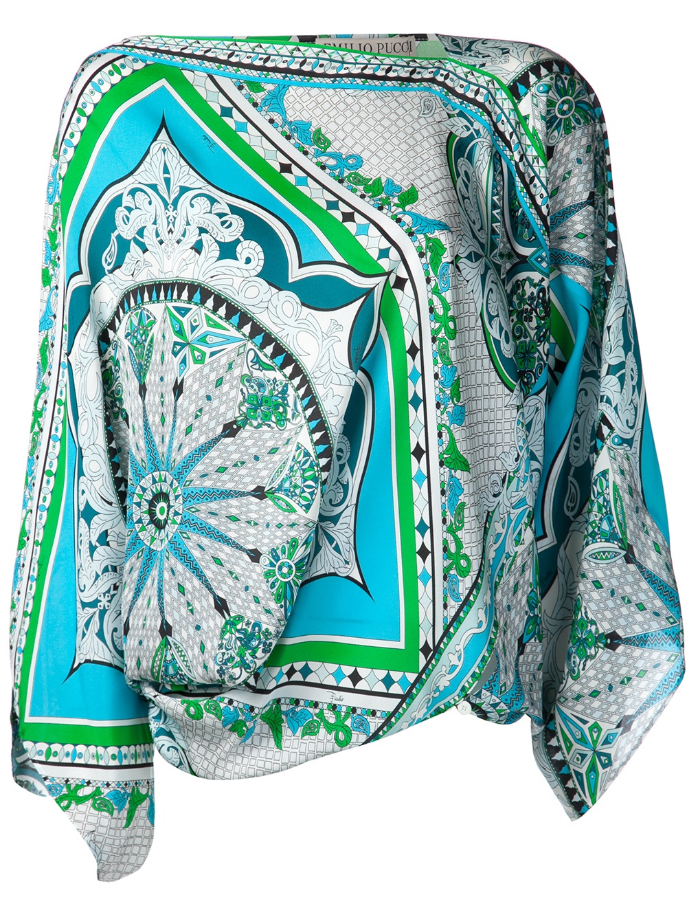 Emilio Pucci Arabesquestyle Print Blouse in Green | Lyst