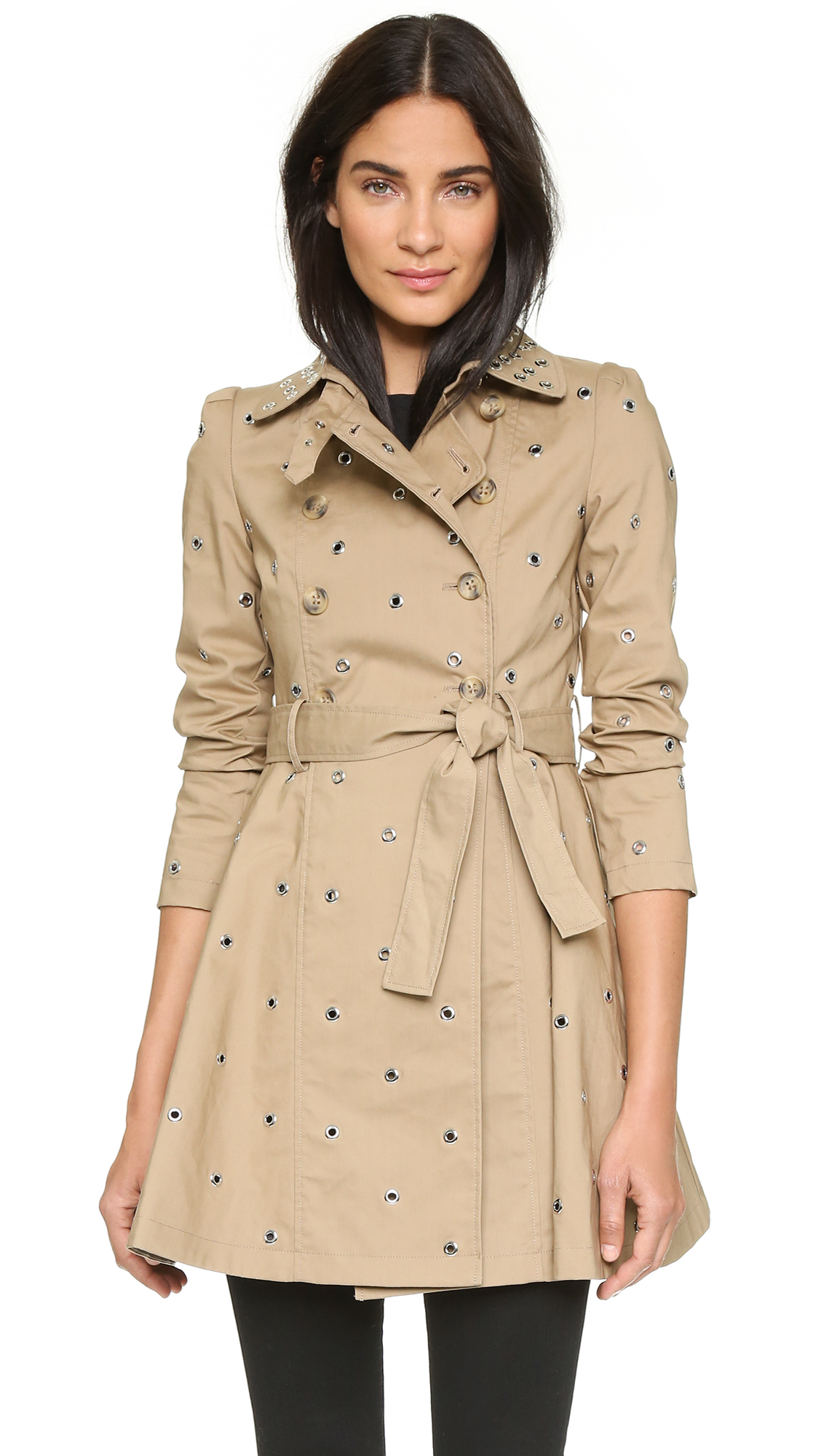 Lyst - Red Valentino Embellished Trench Coat - Duna in Natural