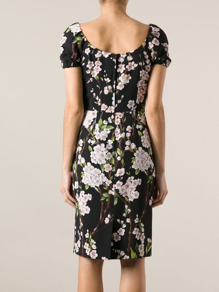 Dolce & Gabbana Floral Print Dress in Floral (black) | Lyst
