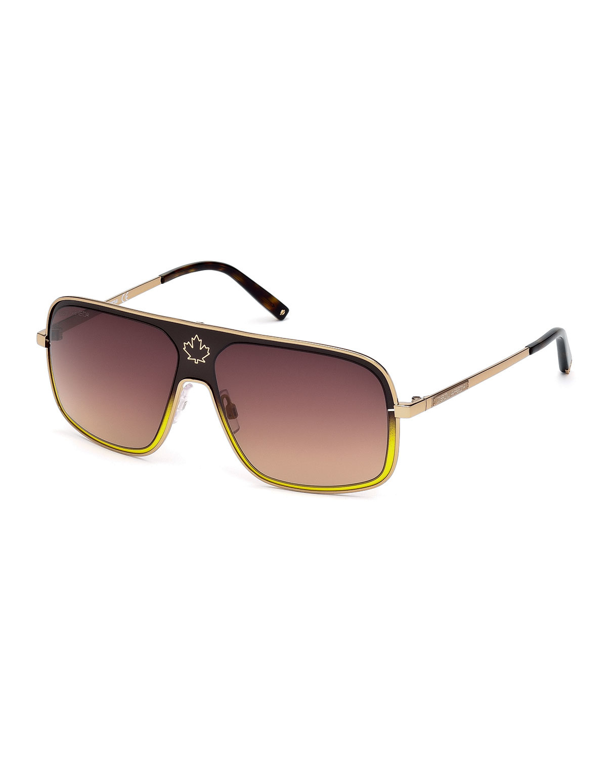 Dsquared² Gradient Metal Aviator Sunglasses in Brown | Lyst