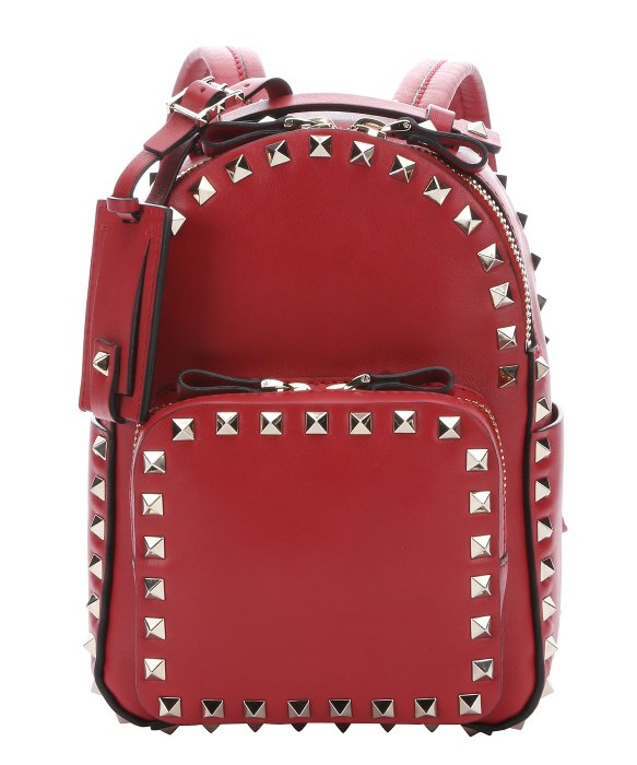 Lyst - Valentino Red Leather Mini &#39;rockstud&#39; Backpack in Red