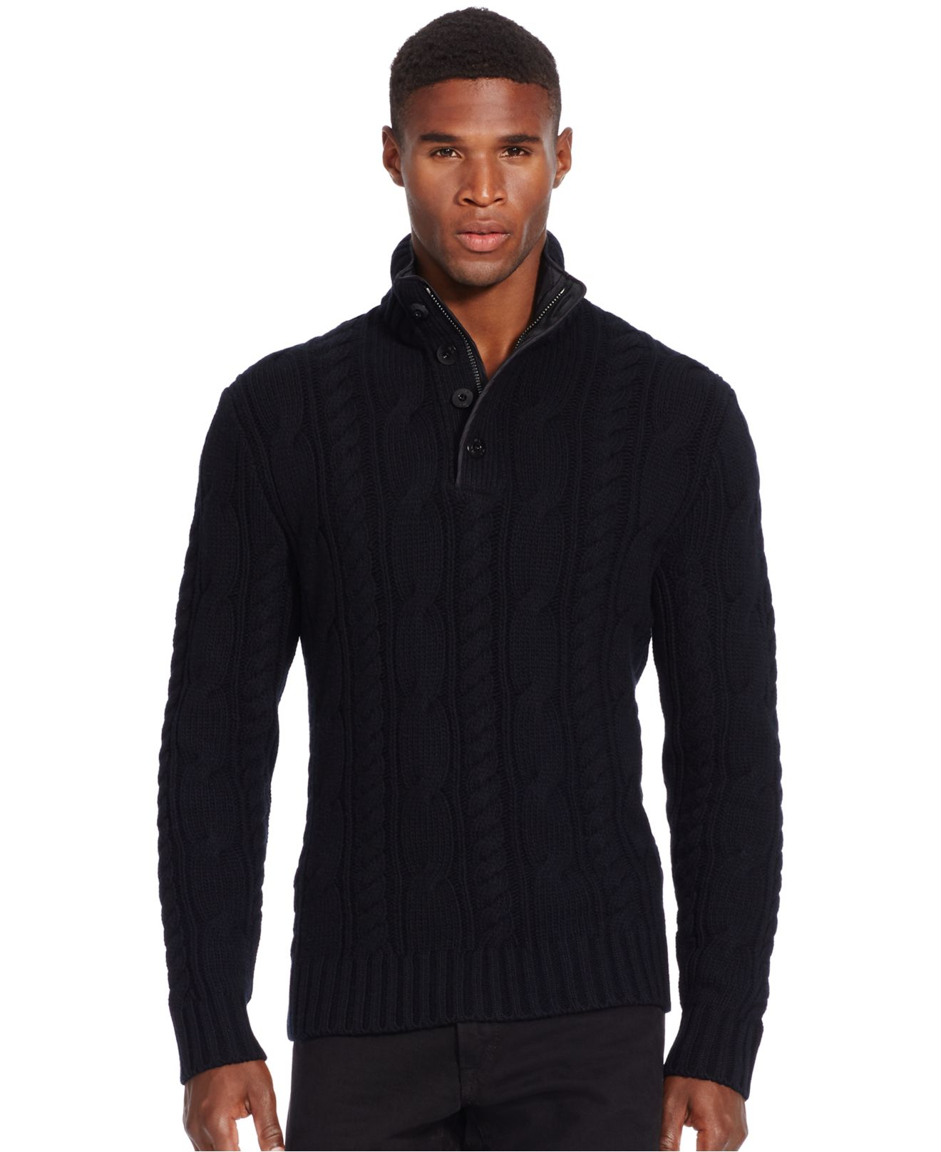 Polo ralph lauren Cable-knit Merino Sweater in Black for Men | Lyst