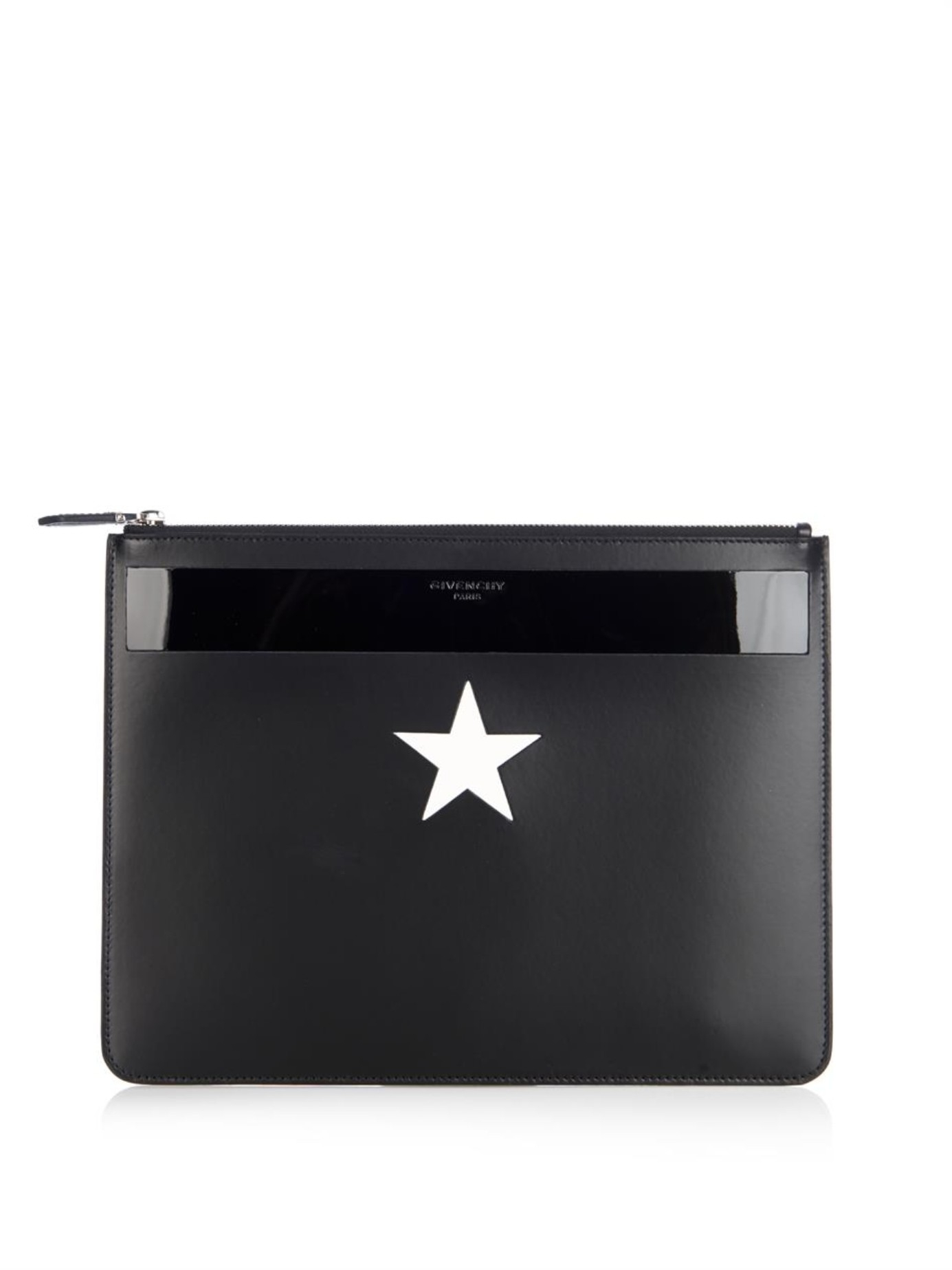 Lyst - Givenchy Star And Stripe Leather Pouch in Black for Men