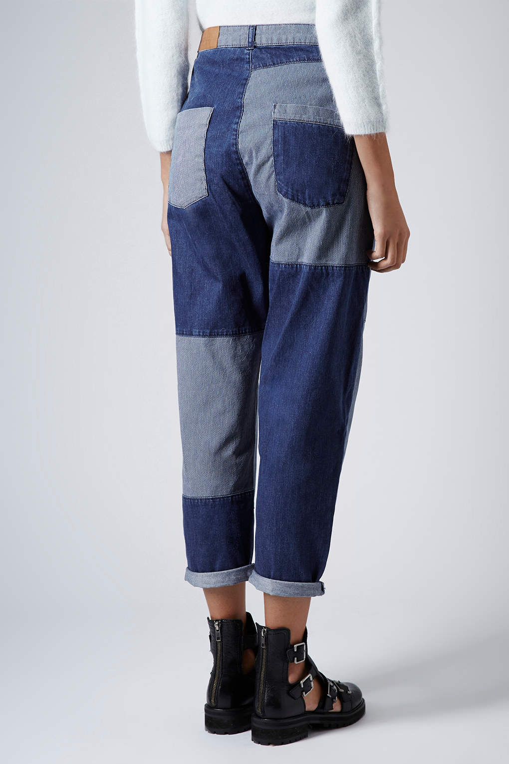 Lyst - Topshop Patchwork Jeans in Blue