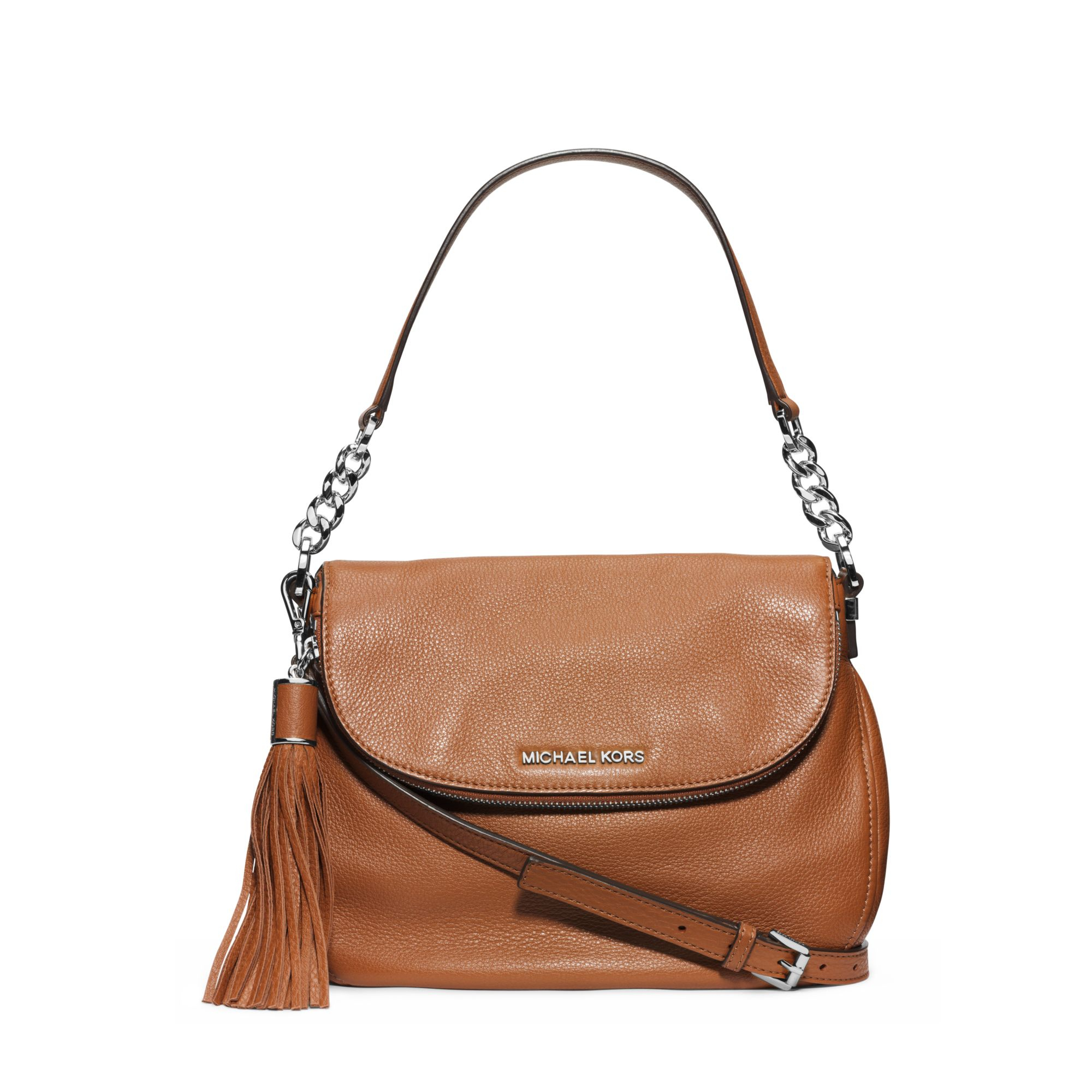 Lyst - Michael Kors Bedford Medium Leather Shoulder Bag in Brown