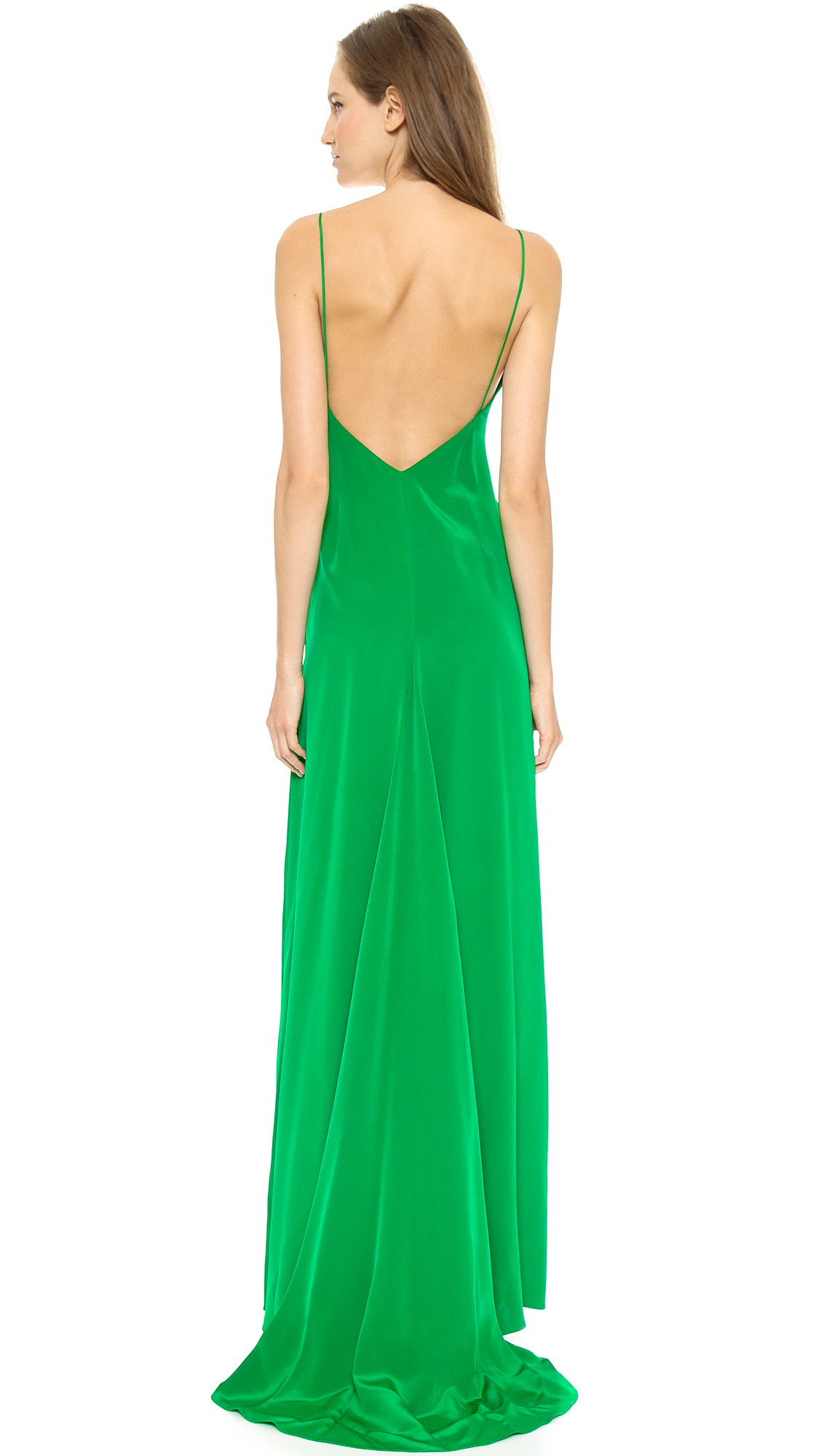 Lyst - Thakoon Lace Front Camisole Gown - Kelly Green in Green