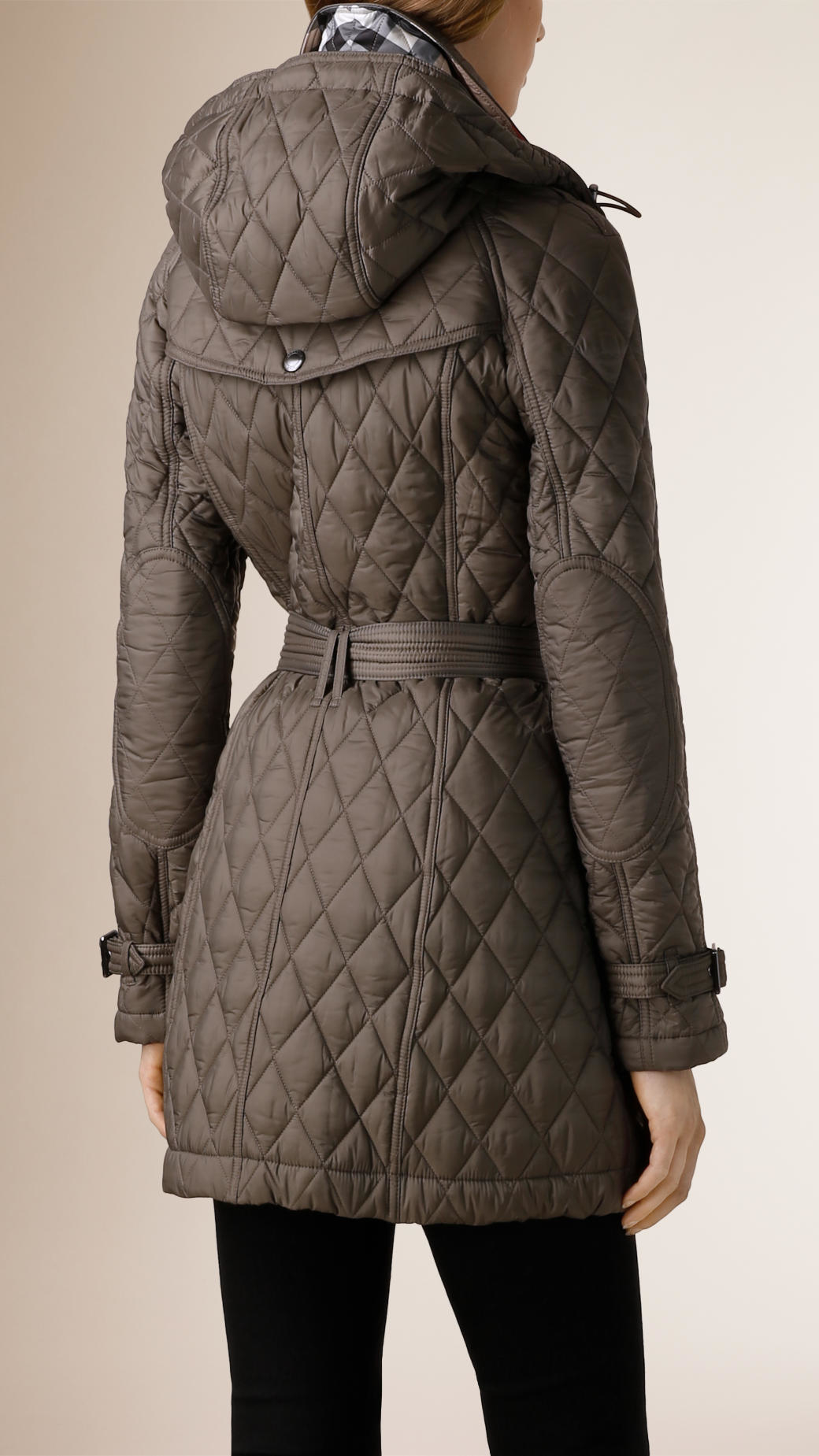 Burberry Diamond Quilted Coat in Gray - Lyst