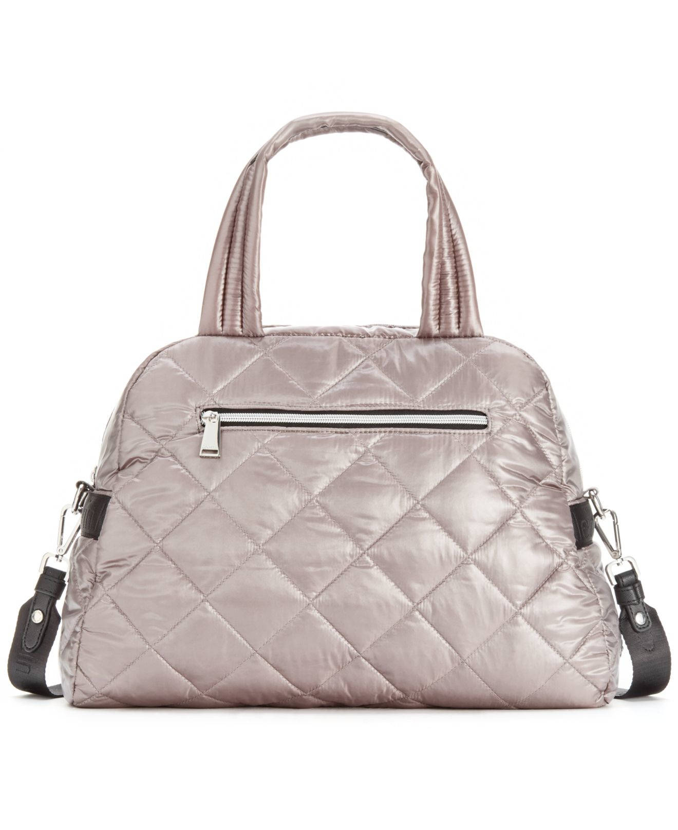 Calvin klein Cire Nylon Quilted Satchel in Metallic Lyst