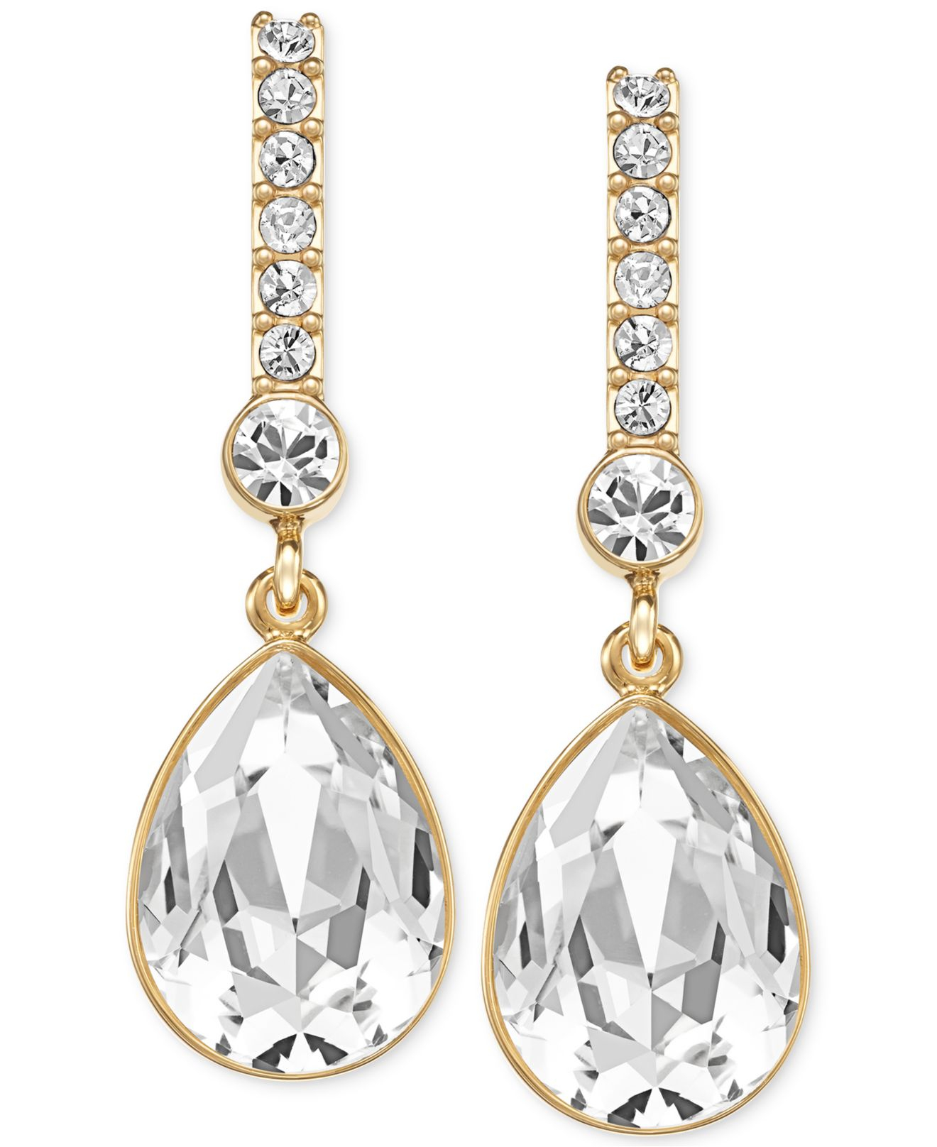 Swarovski Gold-tone Crystal Drop Earrings in Metallic - Lyst