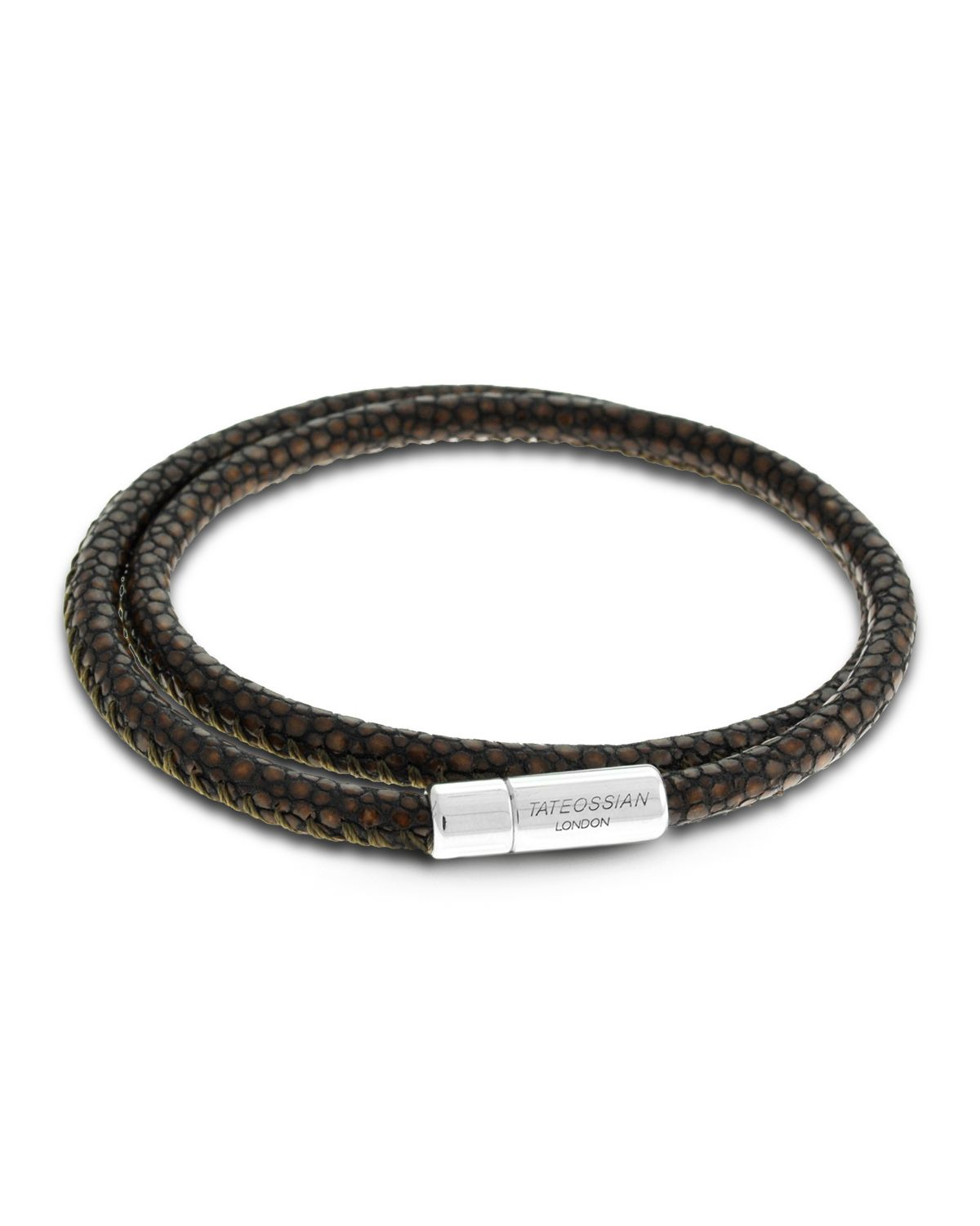 Lyst Tateossian Double Wrap Faux Stingray Bracelet In Brown For Men Gallery