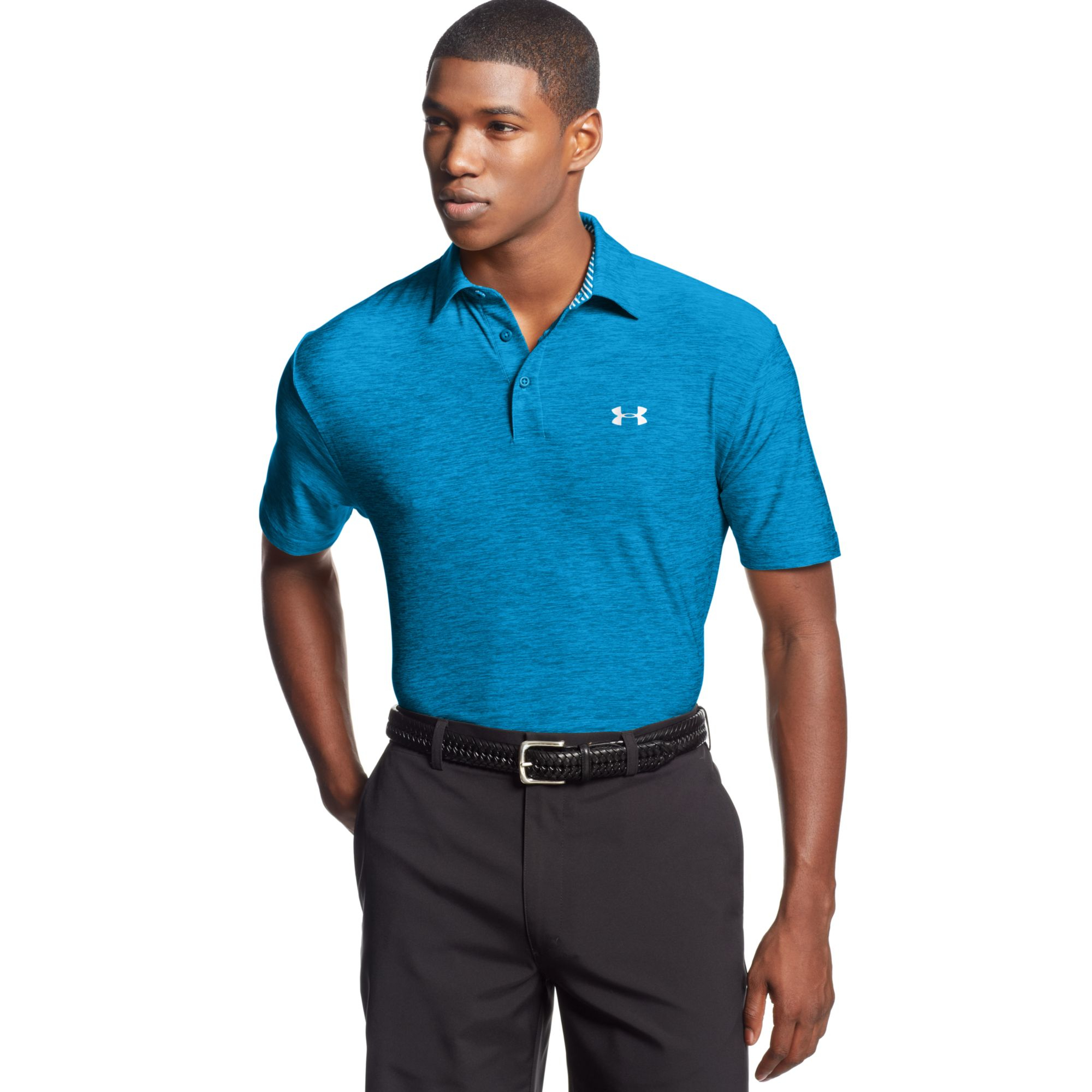 Lyst - Under Armour Elevated Heather Performance Golf Polo in Blue for Men