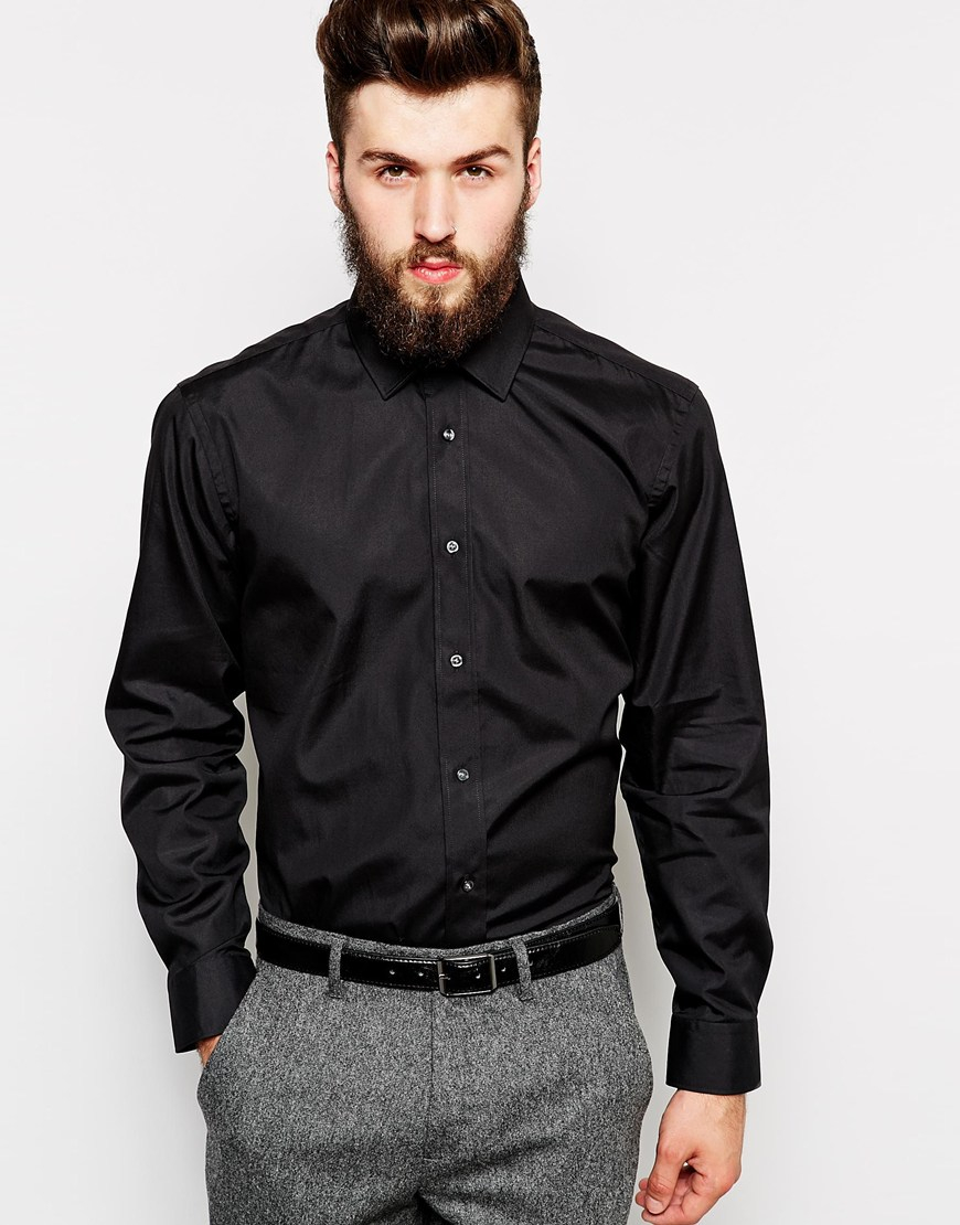 mens black dinner shirt