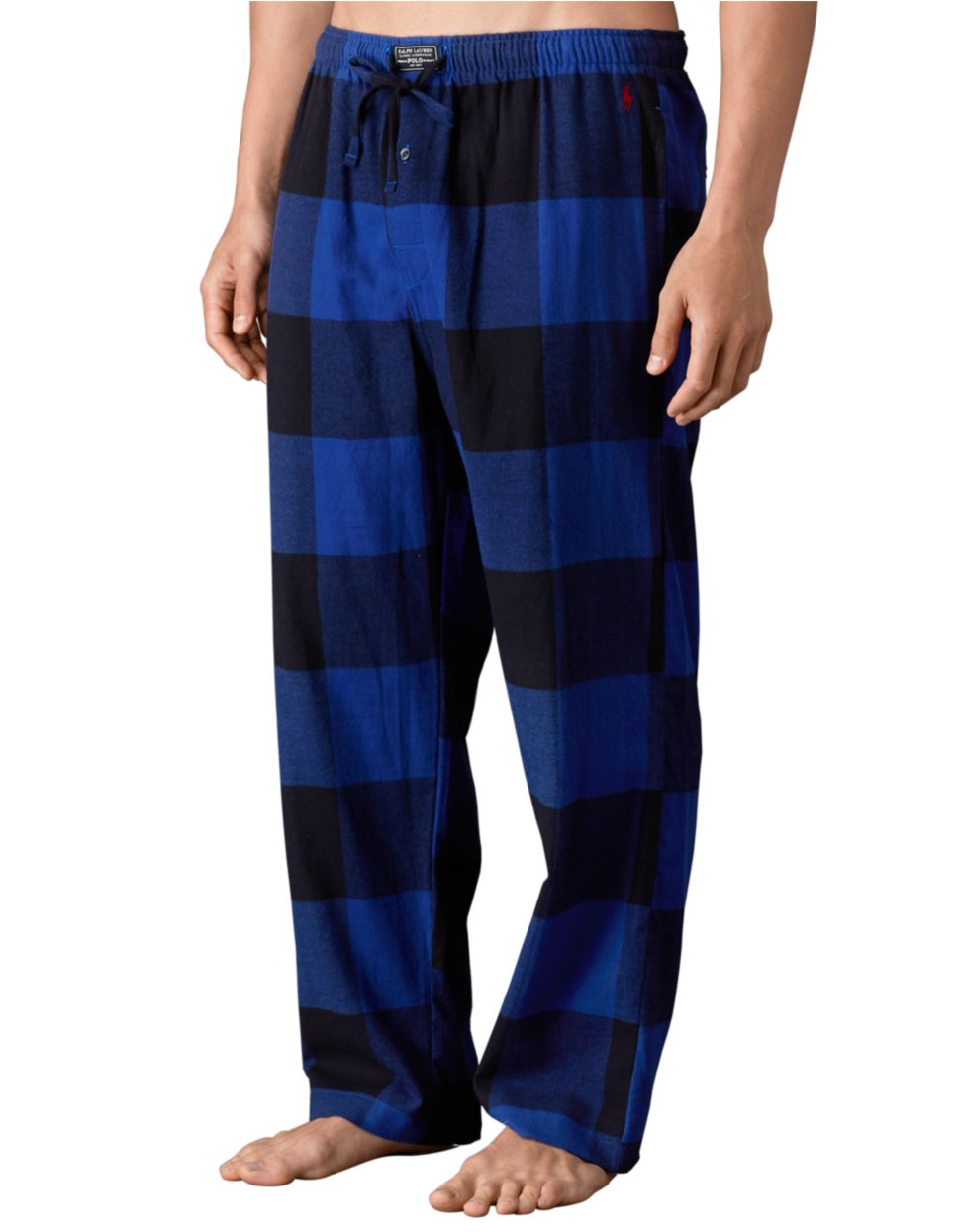 Polo Ralph Lauren Buffalo Check Flannel Pajama Pants in Blue for Men - Lyst