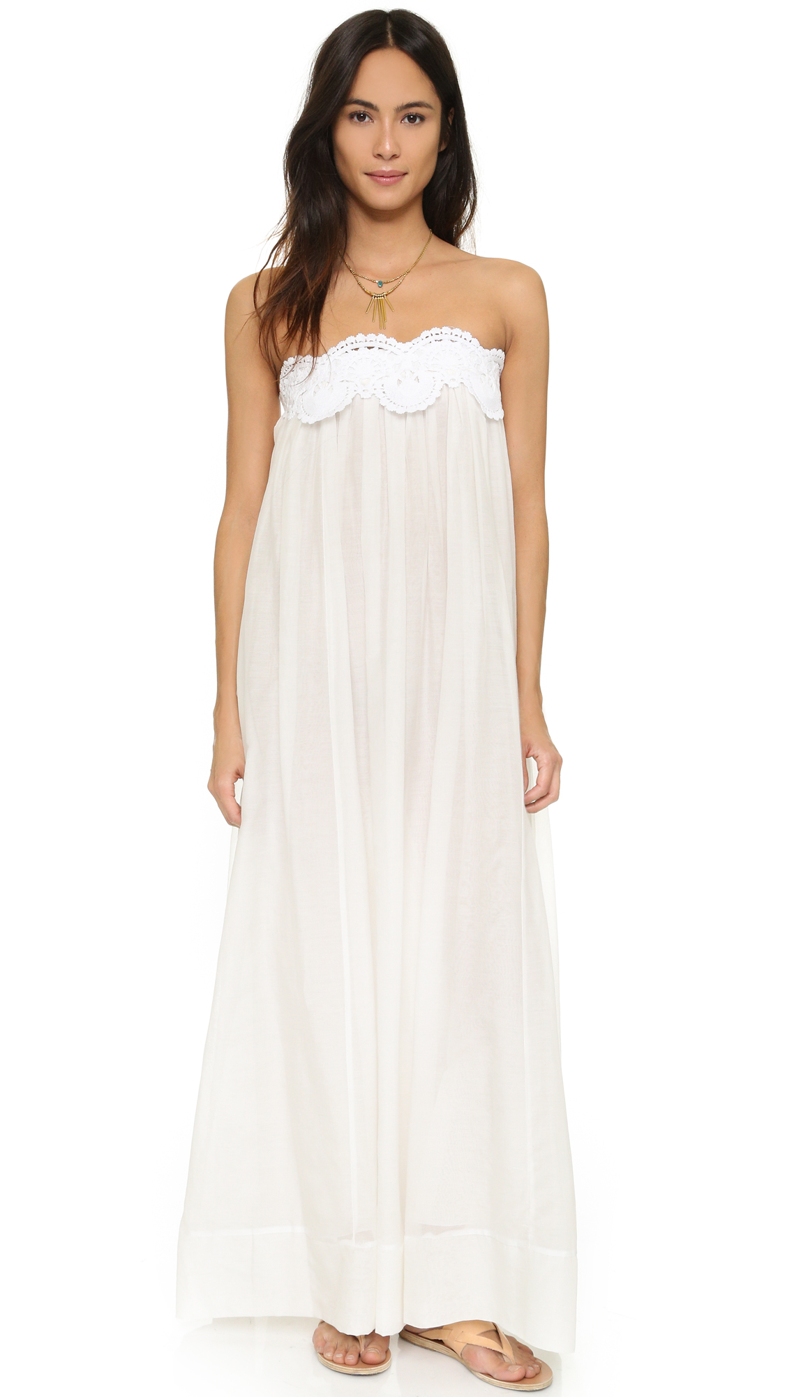 Lyst - Lila.Eugénie Grecian Maxi Dress in White