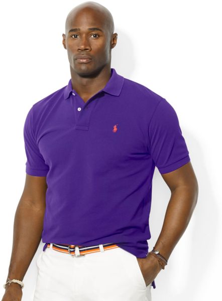 Polo Ralph Lauren Classic-Fit Short-Sleeve Cotton Mesh Polo in Purple ...