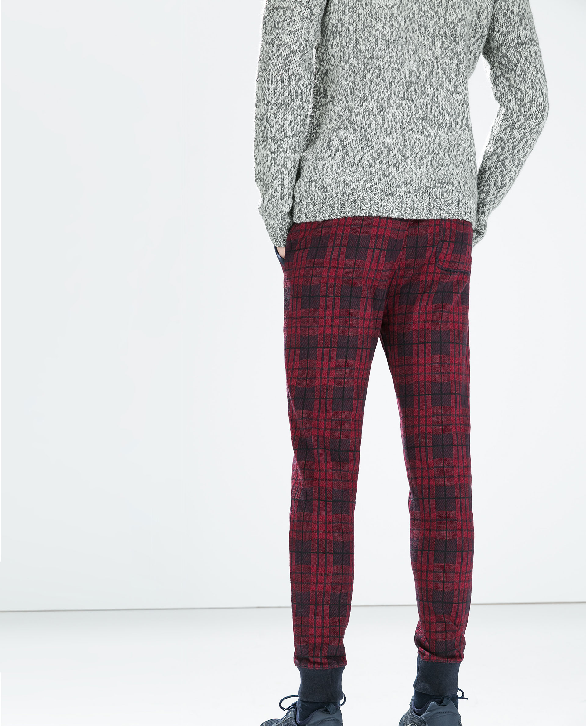 zara checked trousers mens