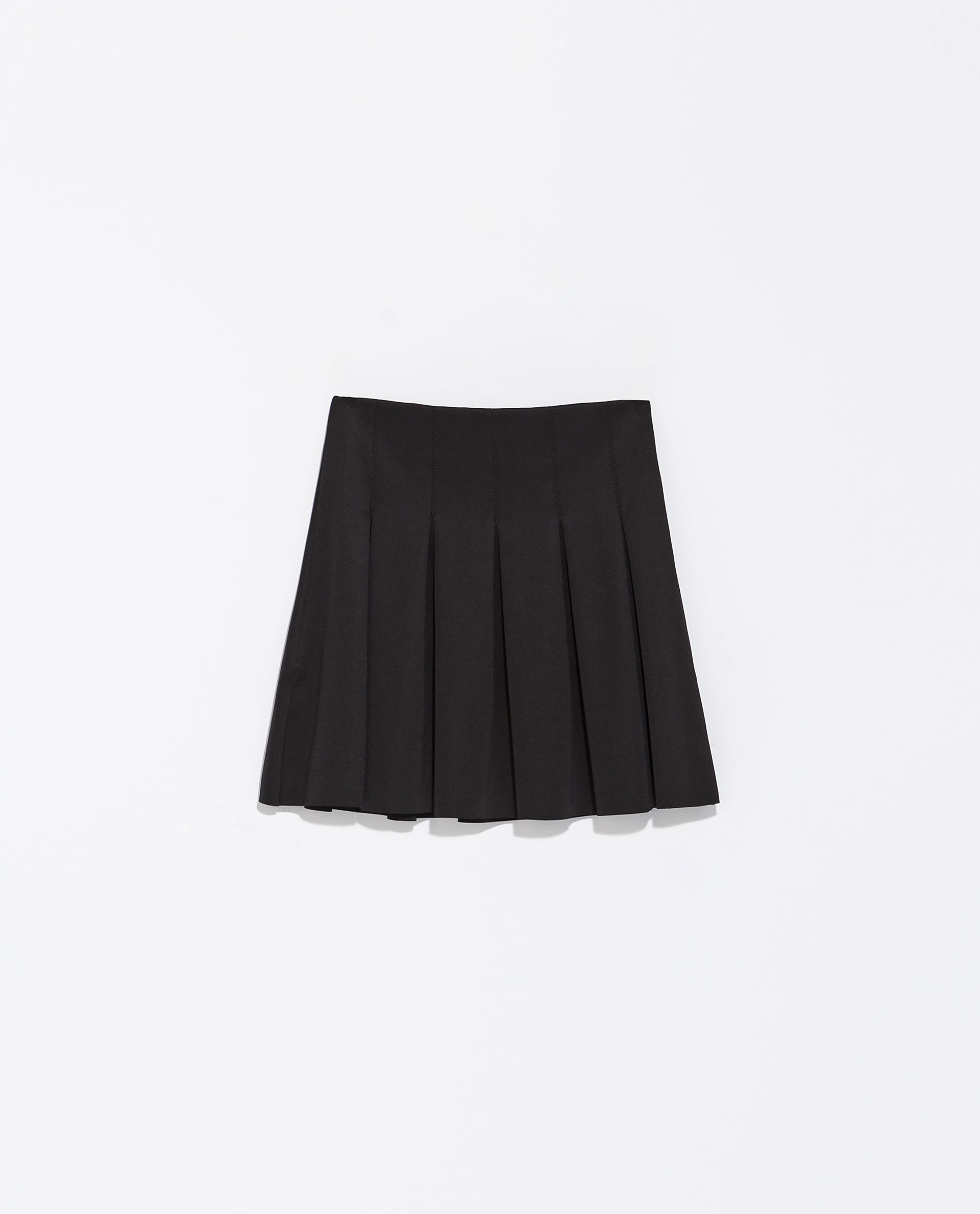 Zara Pleated Skirt in Black | Lyst