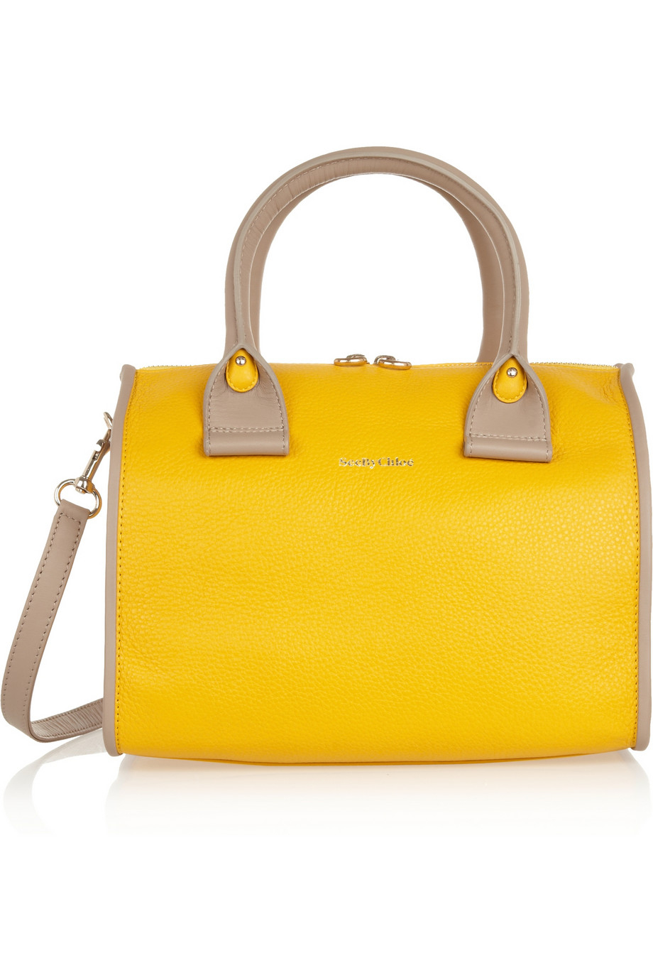 See by chlo April Texturedleather Duffle Bag in Yellow (silver ...