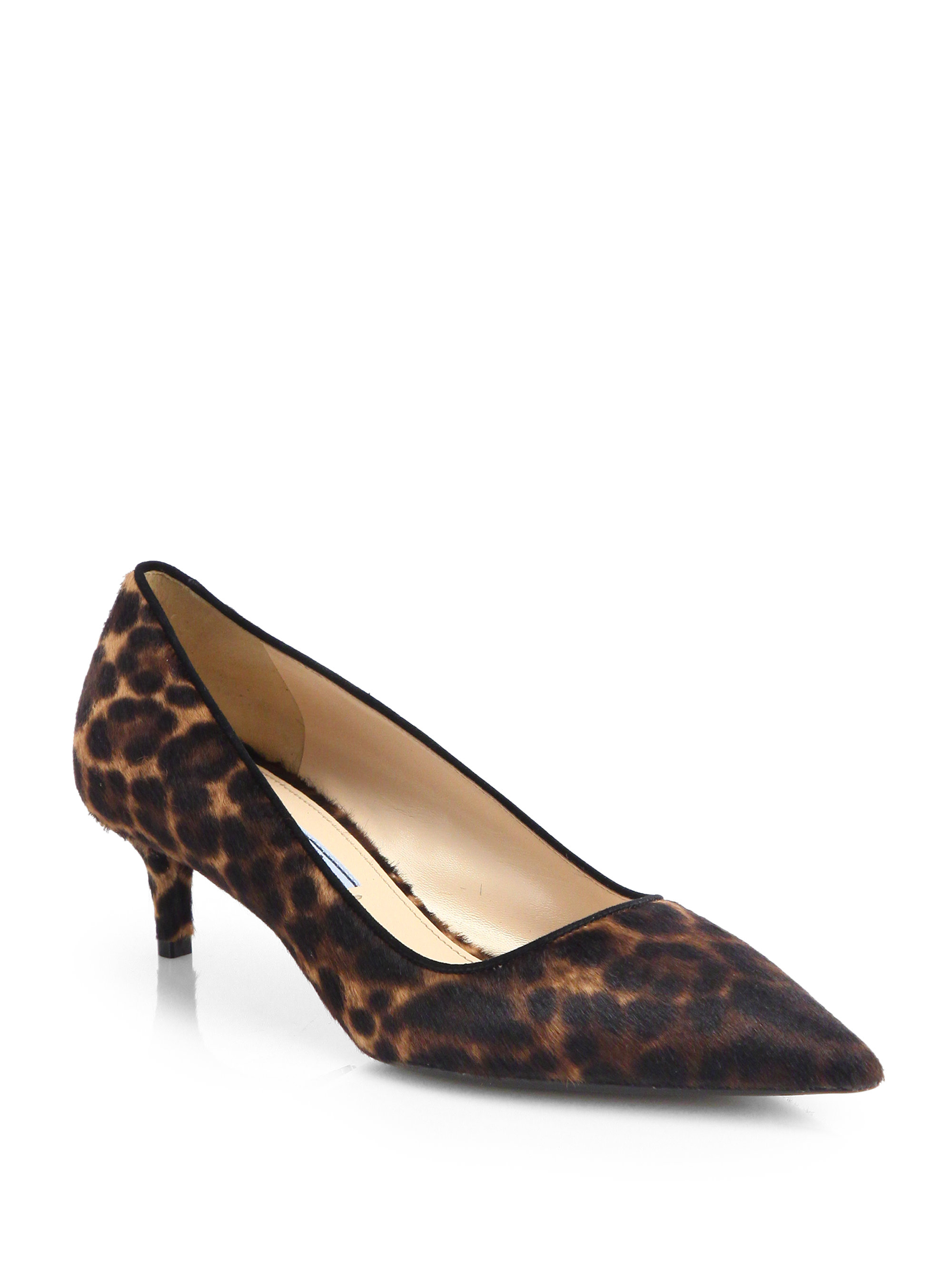 Prada Leopard-Print Calf Hair Pumps | Lyst