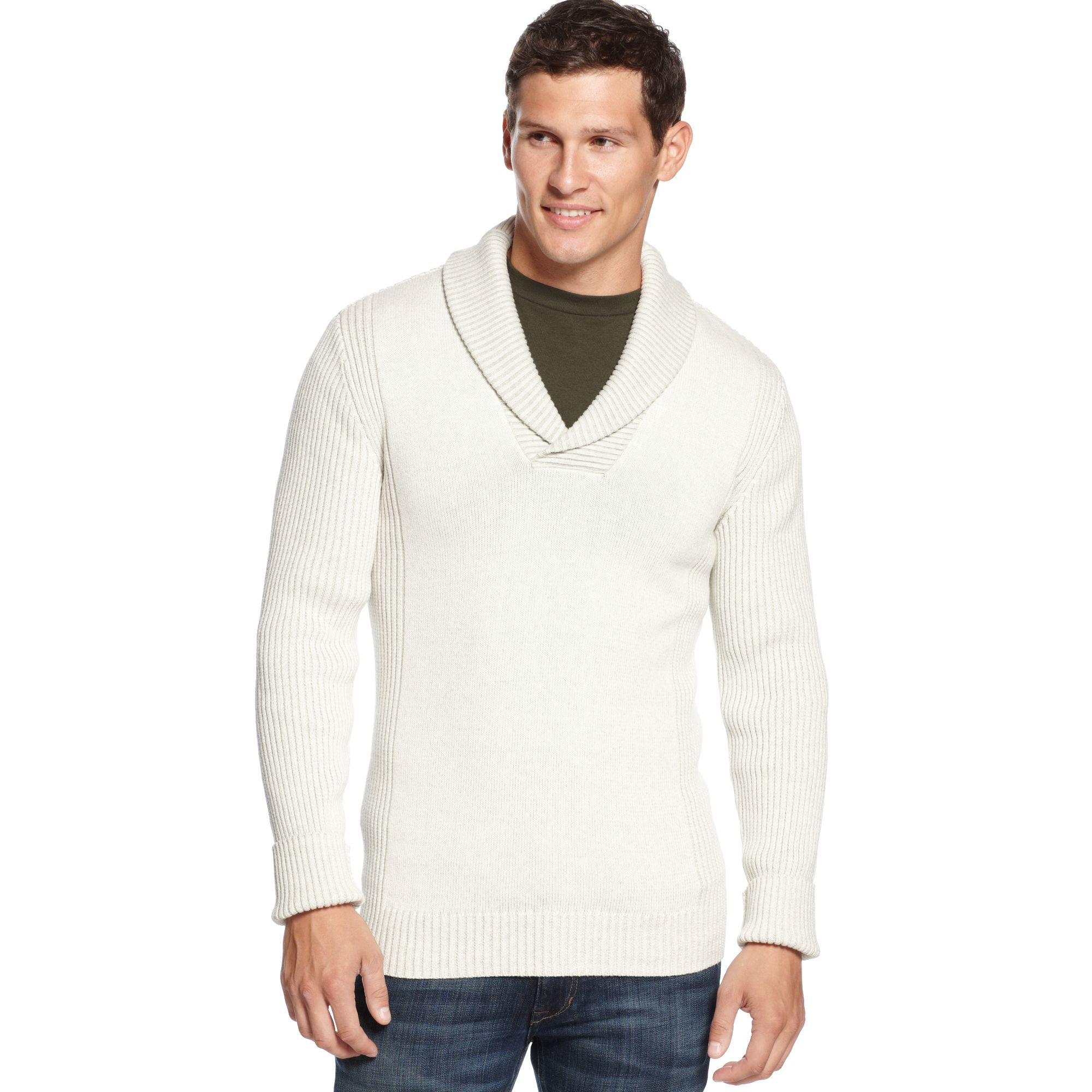 Lyst - American Rag Shawl Collar Sweater in White for Men
