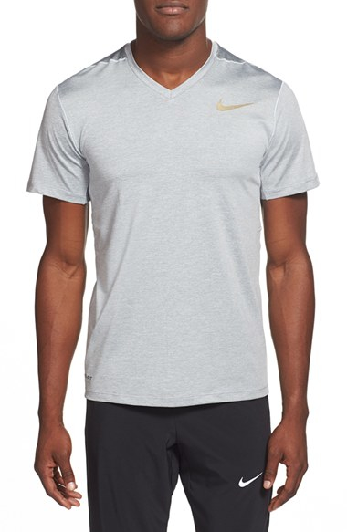 Lyst - Nike 'ultimate Dry' Dri-fit Training V-neck T-shirt in Gray for Men