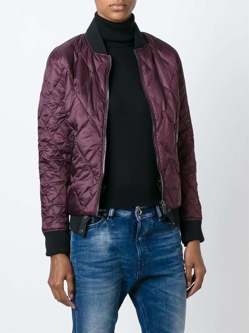 Lyst - Diesel Quilted Bomber Jacket in Purple