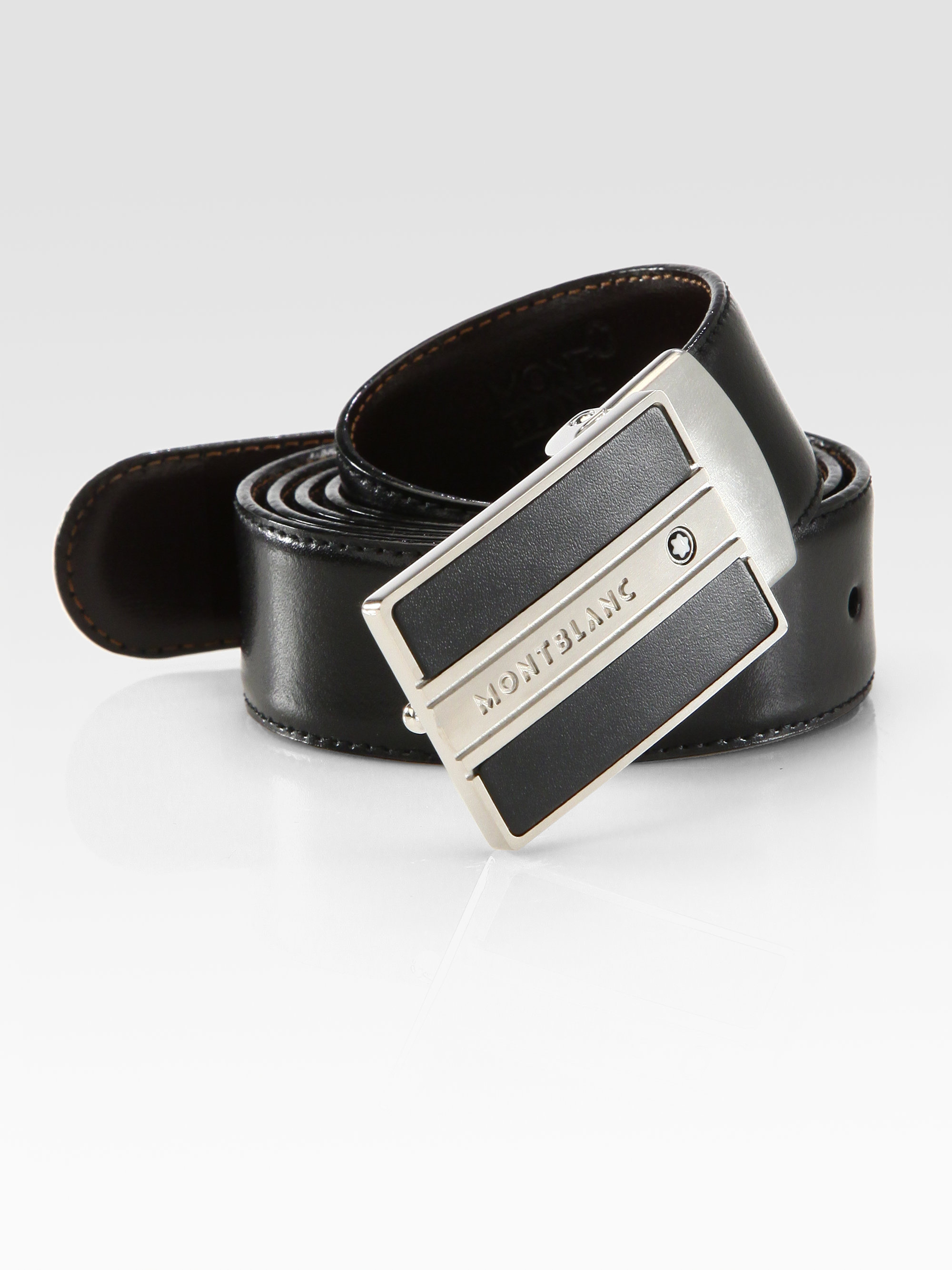 Montblanc Rectangular Buckle Belt in Black for Men Lyst