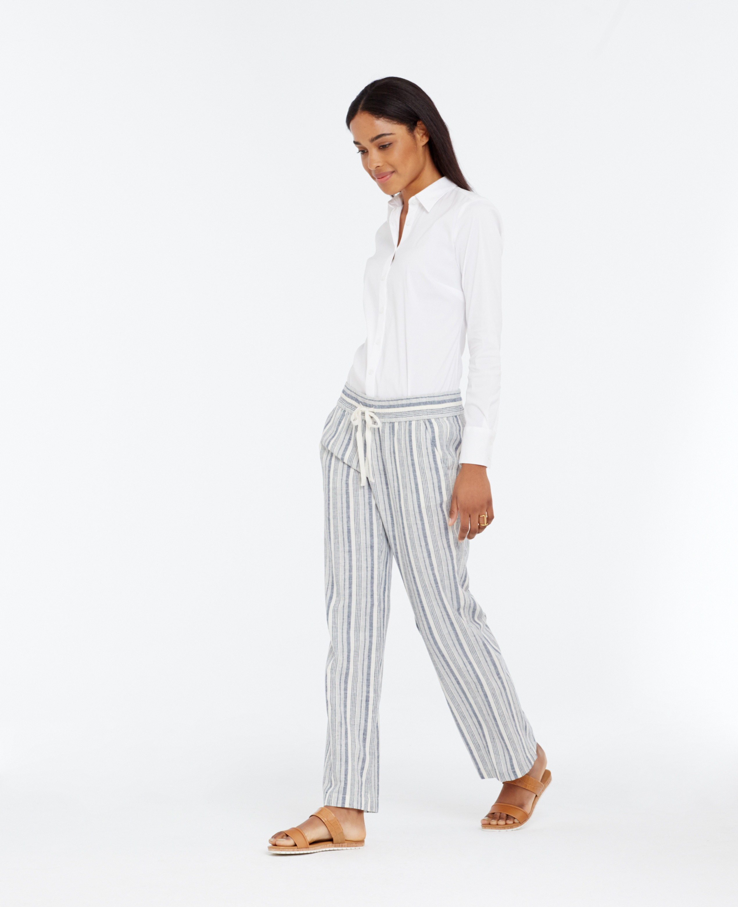 striped linen beach pants