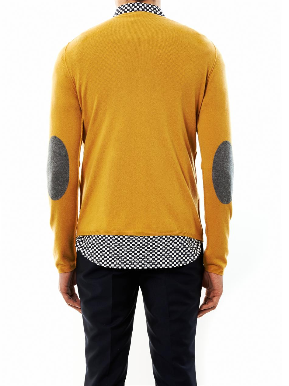 Lyst - Marni Cashmere Vneck Sweater in Yellow for Men