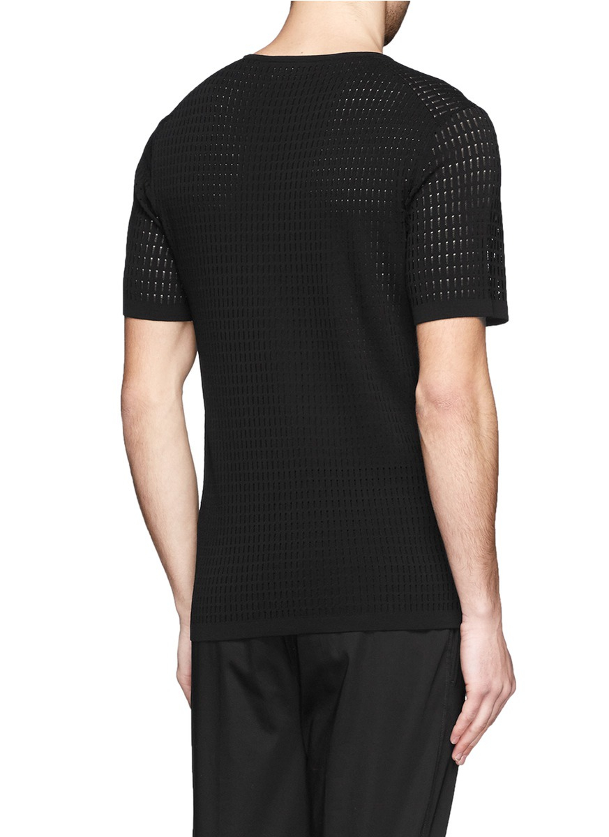 Neil barrett Mesh Knit Tshirt in Black for Men Lyst