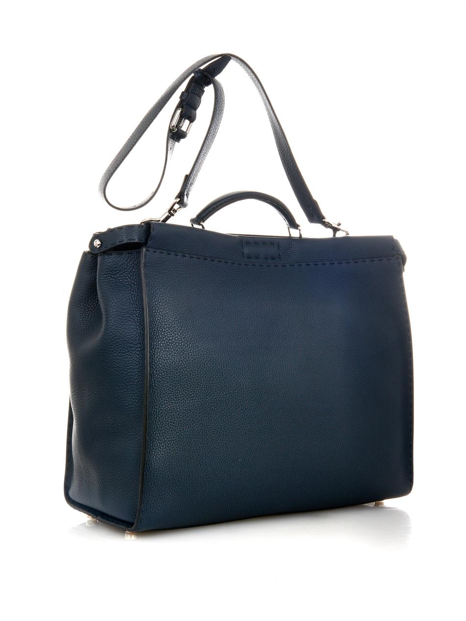 Fendi Peekaboo Large Leather Bag in Blue for Men | Lyst