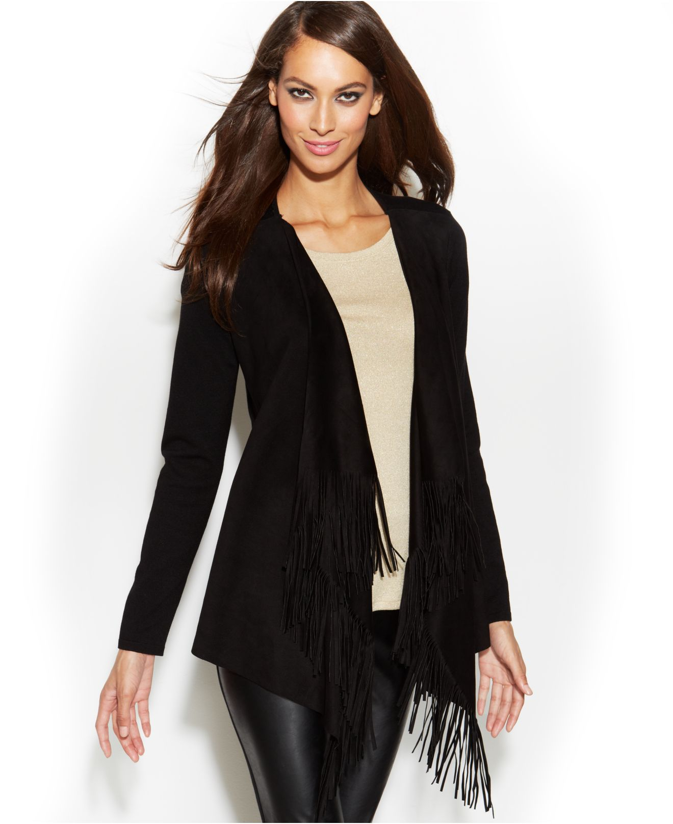 Lyst Inc International Concepts LongSleeve Fringed OpenFront