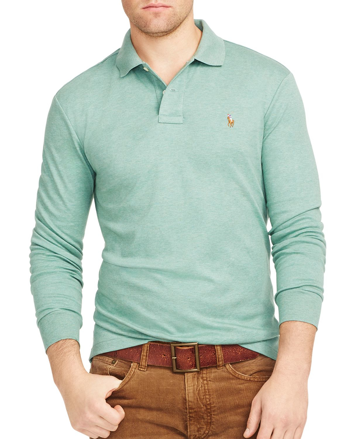 Ralph Lauren Polo Long-sleeved Pima Soft-touch Polo Shirt in Green for ...