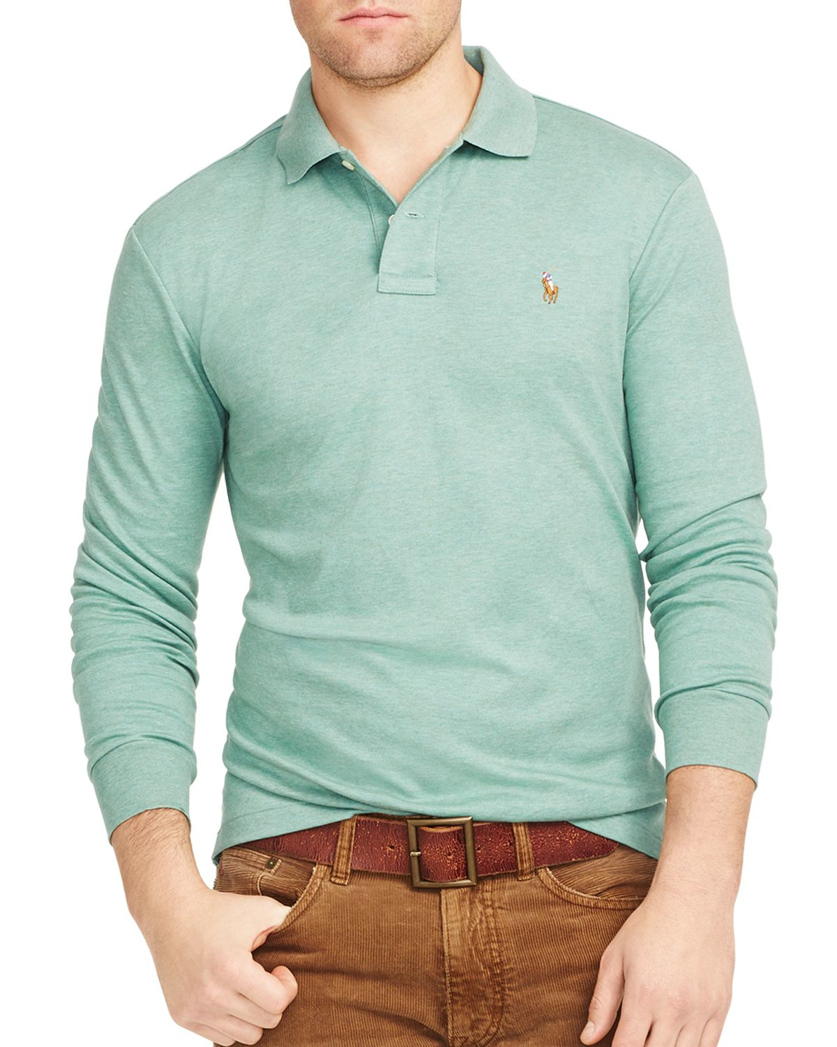 ralph-lauren-polo-long-sleeved-pima-soft-touch-polo-shirt-in-green-for