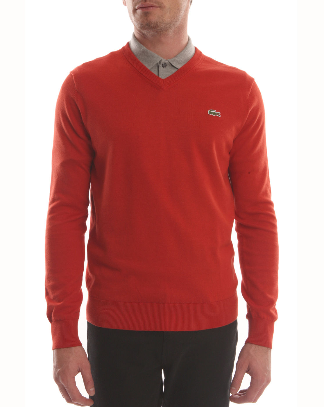 Lacoste L!ive Red V-neck Sweater in Red for Men | Lyst