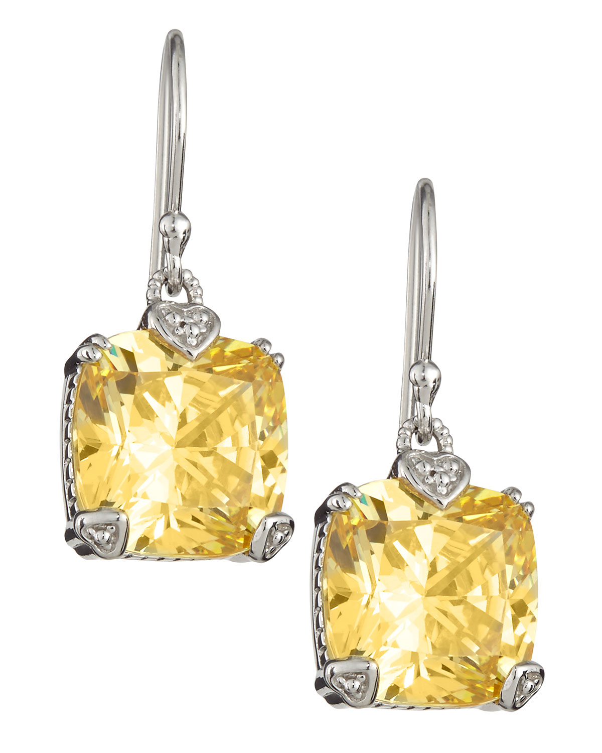 Lyst Judith Ripka Canary Crystal Cushion Earrings In Orange Gallery