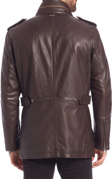 Andrew Marc Four-pocket Leather Jacket in Brown for Men (espresso) | Lyst